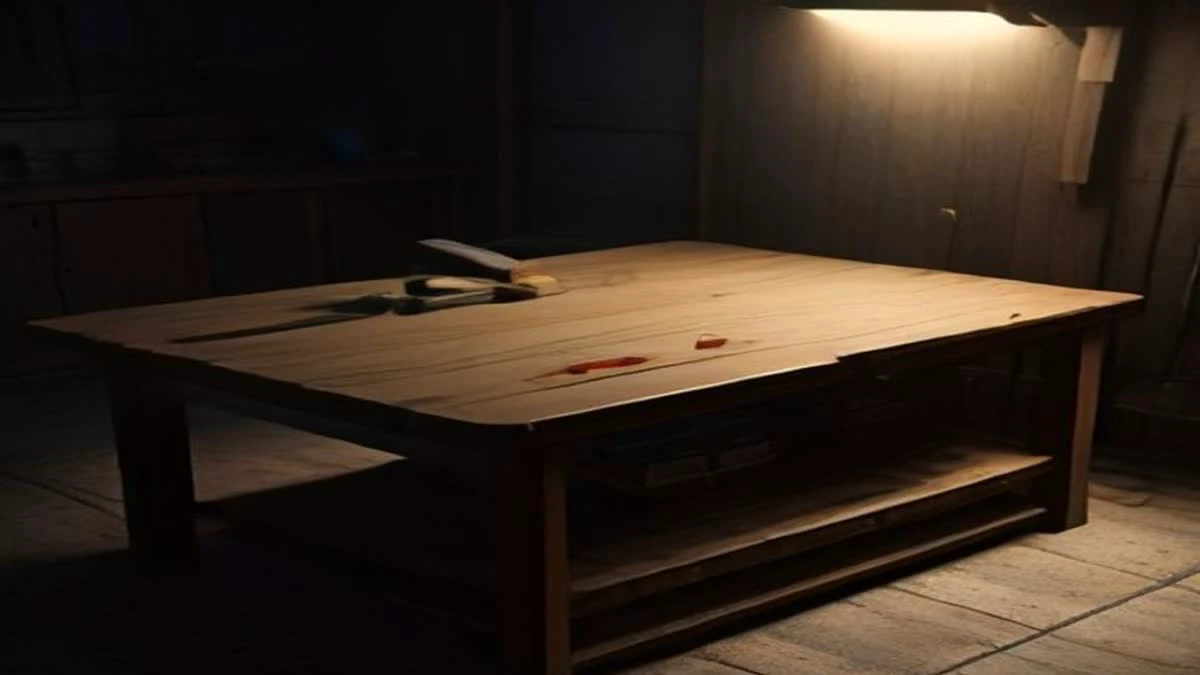 A workbench with hash boards, screwdrivers and an anti-static mat under warm work-light glow, seen from a slightly elevated viewpoint
